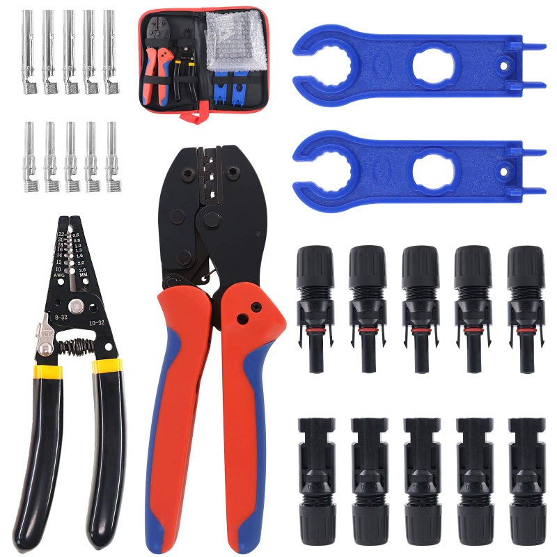 Keadic Solar Crimping Tools Includes Solar Panel Connectors, Solar Cable Connectors, Spanner Wrench, Solar Solar Crimper Tool Kit for 2.5/4.0/6.0mmÂ² MC3 MC4 Solar Panel ï»¿ - Image 1